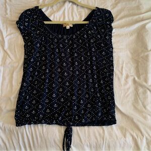 Lavish Navy & White Short Sleeve Anchor Shirt